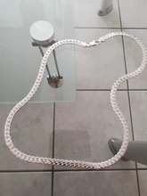 AGLOVER-collar de cadena de Plata de Ley 925 para mujer y hombre, 20 pulgadas, oro de 18k, 6mm, laterales completos, joyería, abalorio, regalo