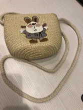 Bolsos de paja hechos a mano para niños, bandoleras de un solo hombro inclinadas, exquisitos, monederos con dibujos animados, bolsos para princesa