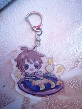 LLavero de acrílico con forma de V para hombre y mujer, llavero con colgante de juego, llavero para niños, joyería