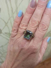 Jewepisode Vintage 12x16MM del arco iris místico Topacio anillos para las mujeres, plata maciza 925 bien joyería boda fiesta anillo envío de la gota