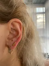 Pendientes de plata de ley 925 estilo europeo para mujer, aretes de oro de 14k para mujer, hoja de rama de olivo sencilla, joyería para estudiantes