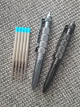 Bolígrafo táctico de defensa para exteriores, pluma táctica militar antideslizante de aluminio de aviación, cortavientos, herramientas EDC DE DEFENSA DE Selfe, 2 uds.