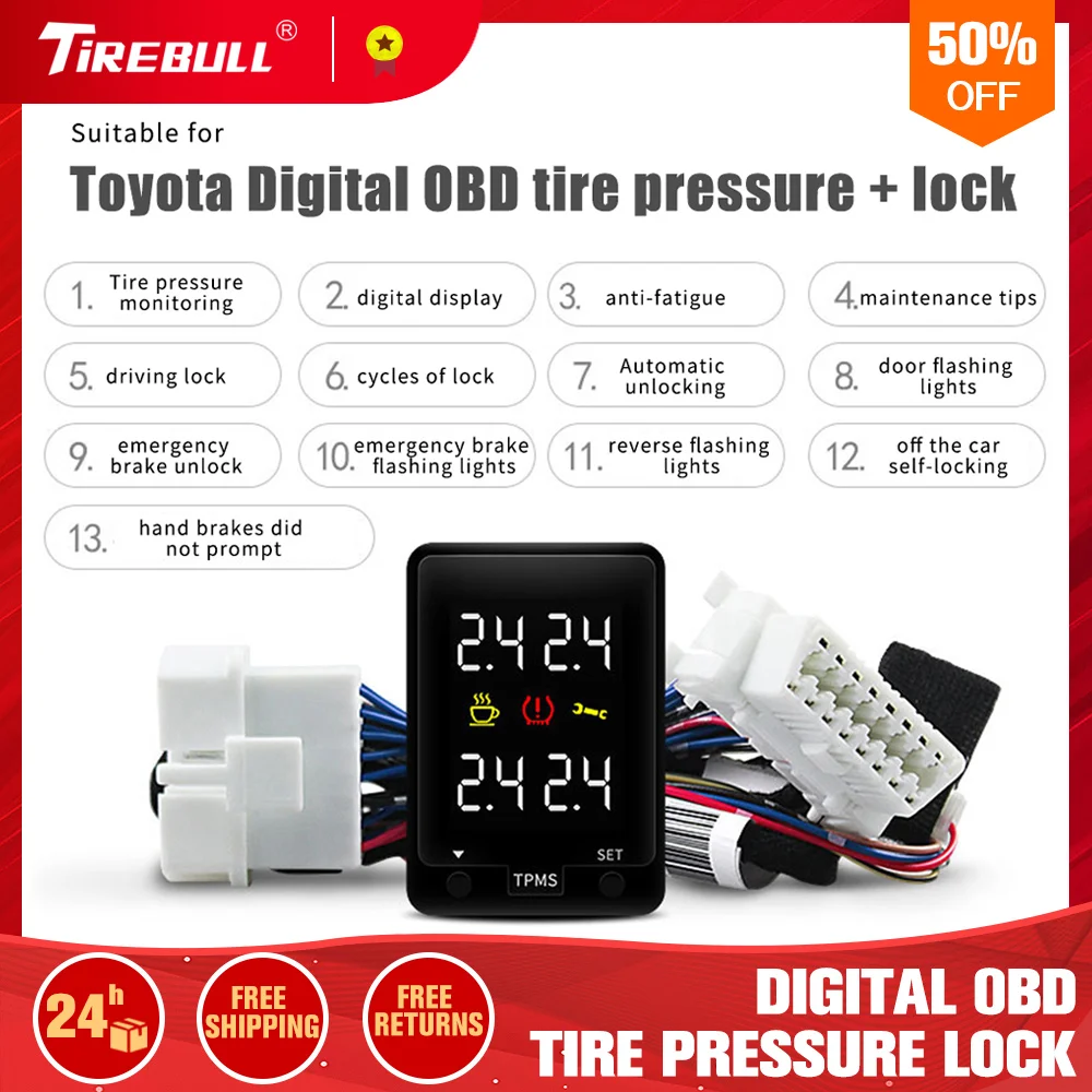 For Toyota Car Tire Pressure Monitor System TPMS Monitor Door Automatic Lock Digital Real Time Display Pressure Value Tire TEMP
For Toyota Car Tire Pressure Monitor System TPMS Monitor Door Automatic Lock Digital Real Time Display Pressure Value Tire TEMP