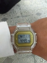 Reloj deportivo Digital para hombre y mujer, cronógrafo de pulsera transparente, informal, dorado, regalo para amantes, para niños y mujeres