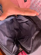 Mochila de pana # H40 para mujer, bolso escolar Vintage de tejido suave a rayas para chicas adolescentes