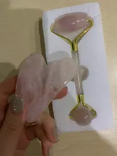 Herramienta para un levantamiento de rostro masajeador de cuarzo rosa de adelgazamiento Natural Jade rodillo masajeador Facial piedra masaje piel belleza conjunto de caja