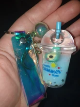 Llavero con forma de taza para niña, colgante de llavero para todo tipo de frutas, jugos, bebidas, Coche