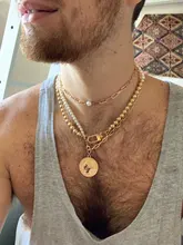 Gargantilla de cuentas de perlas para hombres y mujeres, Collar corto de Color dorado/plateado, joyería