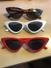 Moda lindo Sexy señoras ojo de gato gafas de sol de las mujeres Vintage Retro pequeño Triangular Cateye gafas Mujer al aire libre gafas