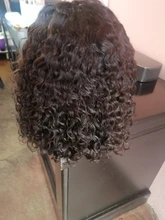 Rizado rizado peluca barato Bob corto de encaje de cierre pelucas de cabello humano 4x4 de la onda de agua brasileña pelucas Bob corto rizado profundo pelo peluca del pelo humano