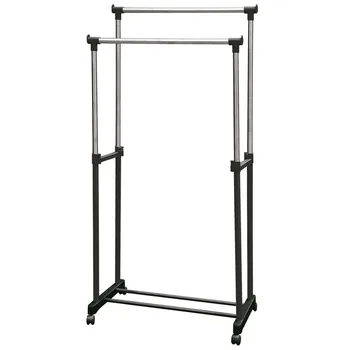Coat rack Double Rod metallic for Hanging Clothes, Baseman with 4 Wheels for transport, Wheel Lock. Durable and Stable
Coat rack Double Rod metallic for Hanging Clothes, Baseman with 4 Wheels for transport, Wheel Lock. Durable and Stable