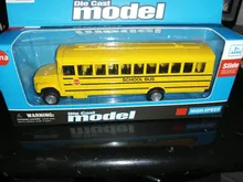 Juguete modelo autobús escolar inercial de aleación óptica 1/64 para niños, modelo de coche con retroceso, juguetes musicales, vehículo, regalos
