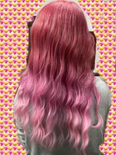 LOUIS FERRE largo degradado rojo rosado pelucas sintéticas azul púrpura Cosplay peluca con Bnags para las mujeres negras resistente al calor de fibra