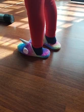 Zapatos de invierno con viñetas de animales para niñas, zapatillas de unicornio para casa