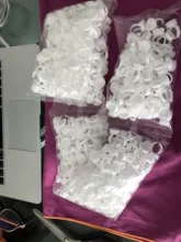 Gorros desechables con Microblading para maquillaje permanente, anillo rosa para tatuaje, taza para tinta, accesorios para tatuaje, 100 Uds., S/M/L