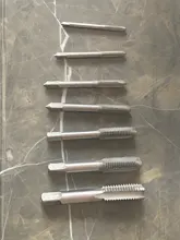 Alta calidad 7 unids/set Acero de cojinete cónico HSS M3-M12 máquina espiral punto recto estriada de rosca de tornillo broca manual