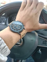 Reloj analógico de cuarzo con fecha de Cuero militar para hombre, pulsera de reloj resistente al agua masculino, regalos decoración fiesta