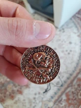 Collar con colgante de monedas de oro y calavera para hombre, cadena de cuerda de cuero, 4 unidades