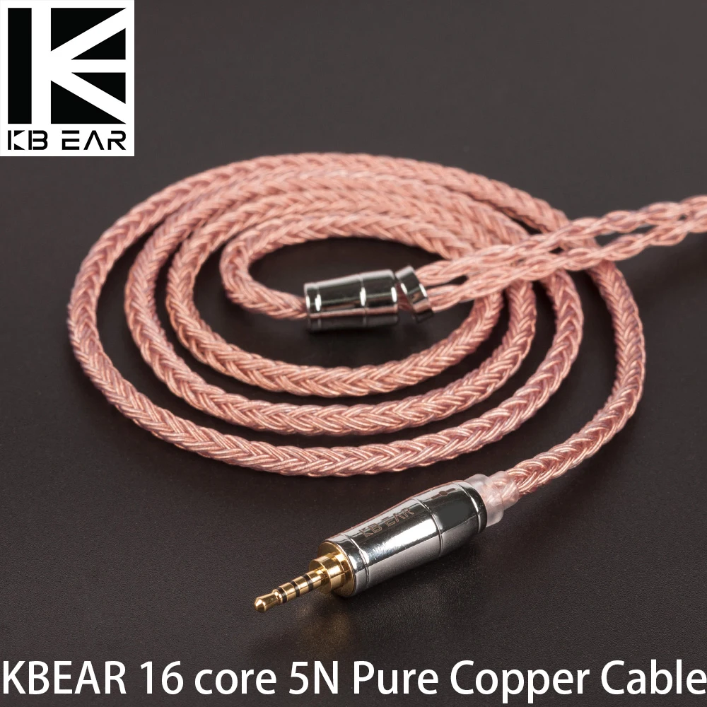 Кабель для наушников AK KBEAR из чистой меди 16 ядер 5N 2 5/3 5/4 4 мм кабель 2PIN/QDC/MMXC/ TFZ BL03 CCA