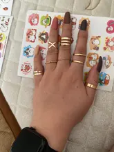 Doocna 8 unids/set Bohemia oro conjunto anillo conjuntos para los hombres y las mujeres geométrico Simple anillo de boda de toque de accesorios de joyería 10287