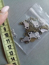 20 Uds. De colgante de reloj Vintage de 9x16mm, colgante de dos colores para pulseras, collar DIY, fabricación de joyas de Metal