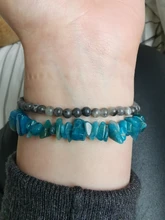 Brazalete de piedras de Gema naturales irregulares, cuentas de viruta elásticas, amazonita pepitas de, brazaletes de cristal de cuarzo rosa para mujer