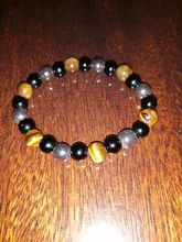 De moda 10mm brazaletes ojo de tigre de los hombres hematita Pulsera Energy Balance obsidiana joyas para cuidado de la salud para el regalo de las mujeres Pulsera Hombre
