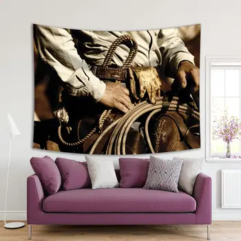 Tapestry Cowboy Riding Horse American West Life Style in View Sunset Light Sepia Brown
Tapestry Cowboy Riding Horse American West Life Style in View Sunset Light Sepia Brown