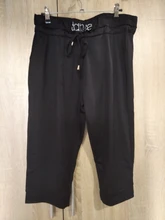 Capri de cintura elástica para correr para mujer, pantalones deportivos informales de moda, con cordón, Cachemira, para baile, 3/4