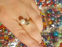 CACANA-anillos de acero inoxidable para mujer, joyería de moda de perlas chapadas y circonita cúbica, n. ° R97, venta al por mayor