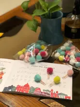 5X dulces Bola de Pelo de Clip de papel de decoración Pin Clip marcadores de Metal