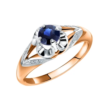 Gold ring with sapphires and diamonds sunlight sample 585
Gold ring with sapphires and diamonds sunlight sample 585