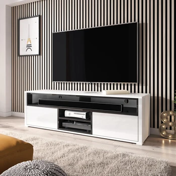 Selsey MARIO - TV Stand / Modern Entertainment Unit / Living Room TV Cabinet with Storage (137 cm, Matte White with Gloss White 
Selsey MARIO - TV Stand / Modern Entertainment Unit / Living Room TV Cabinet with Storage (137 cm, Matte White with Gloss White