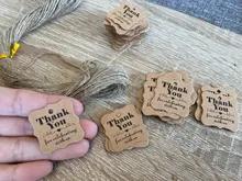 Etiquetas de papel de agradecimiento para celebración de boda, etiquetas de regalo, embalaje, etiquetas de papelería, 100 Uds.