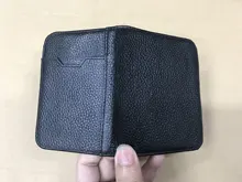 Tarjetero de cuero para hombre y mujer, billetera plegable para tarjetas de identificación y de crédito, cubierta de viaje para pasaporte de negocios Vintage