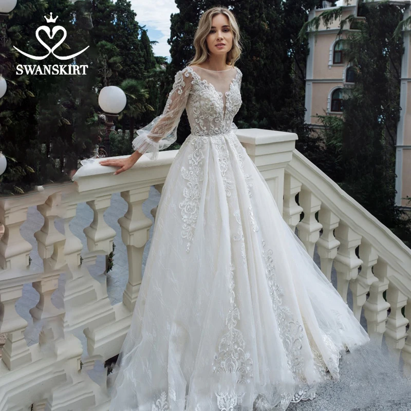 Boho Beaded Wedding Dress 2019 Swanskirt Appliques Lace with Sleeve A-Line Princess Court Train Bride Gown vestido de noiva GY07
Boho Beaded Wedding Dress 2019 Swanskirt Appliques Lace with Sleeve A-Line Princess Court Train Bride Gown vestido de noiva GY07