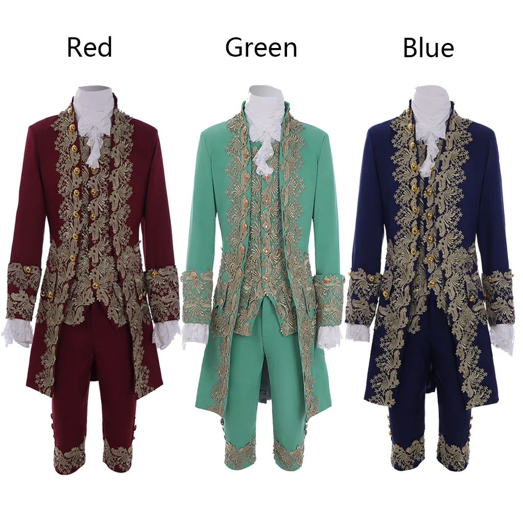 18th Century Colonial Outfit Men's Medieval Uniform Noble Court Rococo Medieval Cosplay Costume Retro Halloween Costume
18th Century Colonial Outfit Men's Medieval Uniform Noble Court Rococo Medieval Cosplay Costume Retro Halloween Costume