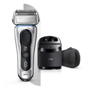 

BRAUN SHAVER SERIALS 8 8370CC WET AND DRY + CHARGE + TRAVEL CASE-4 ELEMENTS OF CUTTING-8 DIRECTIONS SHAVING-REC