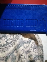 Cartera de piel sintética con bolsillo para monedas, Cartera de Doctor Who, caja de policía azul, biplegable, novedad