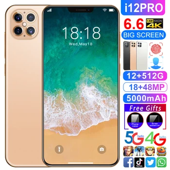 i12 Pro 5G Mobile Phone 12+512GB Memory 6.6"inch Bangs Arc Edge Full Display Ntelligent Awaken Face Unlock 5000mAh Mobile Phone 
i12 Pro 5G Mobile Phone 12+512GB Memory 6.6"inch Bangs Arc Edge Full Display Ntelligent Awaken Face Unlock 5000mAh Mobile Phone