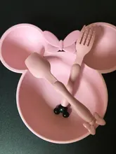 Vajilla de dibujos animados de paja de trigo para bebé, Platos para niños, Platos de cena para niños, plato de alimentación de bebé, tazón de entrenamiento, cuchara, tenedor, 3 uds.