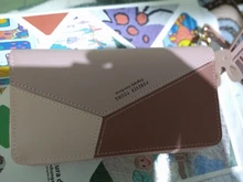 Cartera de cuero con diseño geométrico de lujo para mujer, monedero de Cremallera larga con diseño de borla, monedero femenino