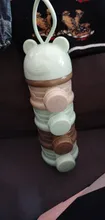 Caja portátil de almacenamiento de alimentos para bebé, oso antiniebla DE 3/4 capas, caja de polvo de leche de cereales esencial con apertura lateral, recipiente para aperitivos para bebés pequeños