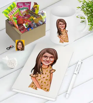 Personalized Female Child Caricature Of Nostalgic Lezzetler Notebook Pen Mug Gift Seti-8
Personalized Female Child Caricature Of Nostalgic Lezzetler Notebook Pen Mug Gift Seti-8