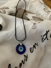Exquisita azul de mal de ojo, collar de colgantes redondos de los hombres de la moda de las mujeres encantos collar accesorios creativo regalo de joyas de fiesta