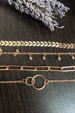 Modyle-Conjunto de pulseras de Metal bohemias para mujer, brazaletes Vintage Punk, Color dorado Simple, regalo de joyería