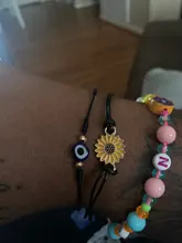 La suerte de Turquía pulseras de ojo maligno para mujer 6 unids/set hecho a mano trenzado Rojo Negro cuerda 7 nudos joyería de la suerte pulseras de la amistad