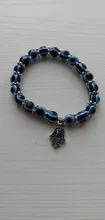 Venta de Color plata maldito azul ojo Hamsa la mano de Fátima Palm pulseras para las mujeres de cadena de cuentas de joyería Vintage regalos Mujer