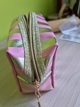 Láser a prueba de Bolsas de cosméticos mujeres Neceser, bolso de la bolsa de PVC de lavado de viaje bolsa organizador caso Mujer Bolsas