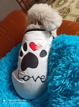 Chaleco con diseño de amor para perro, camiseta suave con estampado de pata de perro, accesorios para cachorro, ropa para mascotas